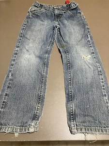 Wrangler Jeans Boys 6 REG Straight Cowboy Western Denim Rugged Adjustable Waist - Picture 1 of 6