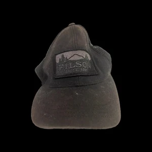 CC Filson Hat Cap Strapback Adult Black Mesh Trucker Box Logo - Picture 1 of 3