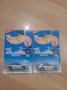 1996 Hot Wheels Lot of 2 BMW 850i #498 5 Spoke Wheels And Wire Wheels - Picture 1 of 13
