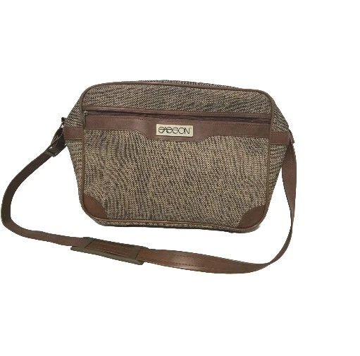 Bolso de hombro de viaje mediano vintage SASSON/lleva cuero y tweed ligeramente usado Foto 1 de 4