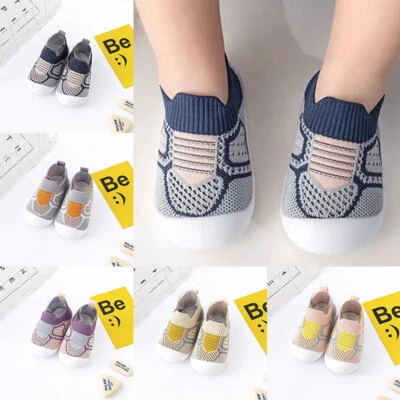 Girls Boys Baby Newborn Cotton Soft Sole Non-Slip Slippers Socks Flats Shoes US - Image 1 of 4