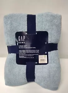 GAP Home Melange Organic Cottom 6 Piece Towel Set Blue 2 Bath 2 Hand 2 Wash - Picture 1 of 3