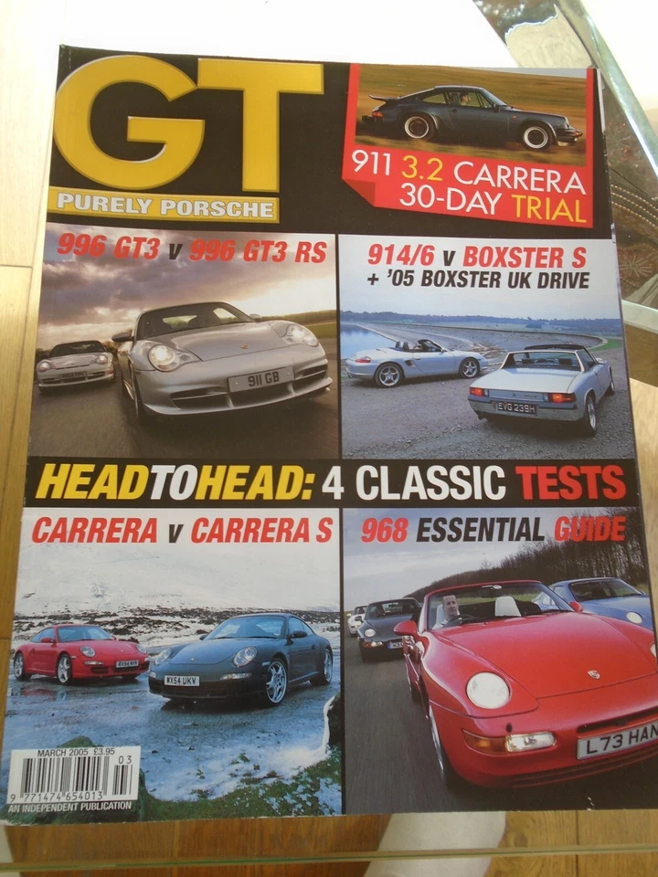 GT Porsche Mar 2005 996 GT3 vs 996 GT3 RS, 968 guide, 914/6 bs Boxster S - Image 1 of 1