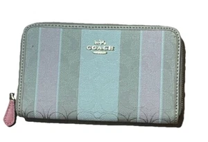 Coach Medium Geldbörse mit umlaufendem Reißverschluss aus charakteristischem Jacquard mit Streifen - Bild 1 von 6