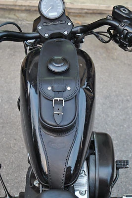 TANK  PANEL  BAG FOR HARLEY DAVIDSON  SPORTSTER MODELS ITALIAN LEATHER HANDMADE - Image 1 of 3