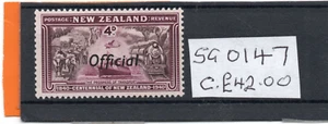 New Zealand GV1 1940 official o/print 4d  sg O147 HH.Mint - Picture 1 of 2