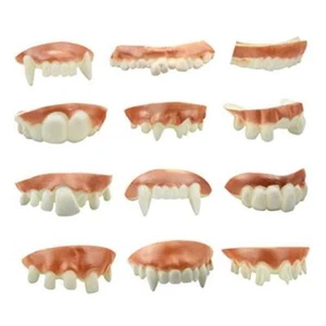 Marrywindix 12 Pieces Gnarly Teeth Gag Teeth Ugly Fake Teeth Vampire Denture - Picture 1 of 6