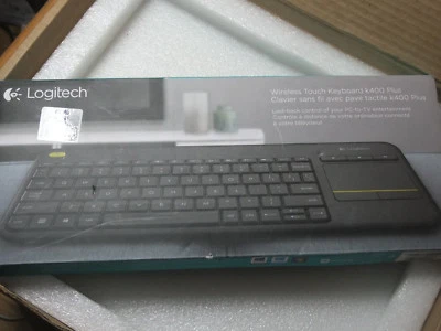 Logitech K400 Plus Wireless Touch Keyboard w/Touchpad for PC connect TVs French - Imagen 1 de 3