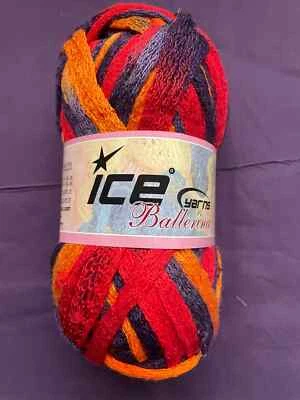 Bailarina de hielo peso súper voluminoso 100 % acrílico hilo de malla multicolor Foto 1 de 2