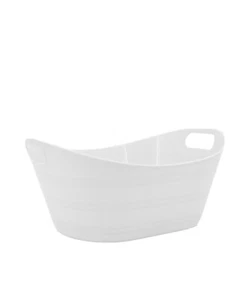 Curved Storage Tub X6 White 14.25in W X 11in D X 6.3in H New - Picture 1 of 4