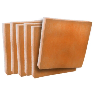 (6) Orange/White Polyester Filter Pads 1" Poly MERV8 Tackified - CHOOSE SIZE - Image 1 of 4