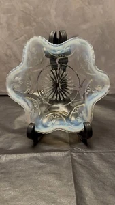 Vintage Dugan Glas opalisierend Schmuck Herz Muster Beere Schale - Bild 1 von 11