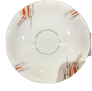 Ersatzuntertassen Salisbury Elsia Design. Orange Art Deco Blitz. Seifenschale - Bild 1 von 9
