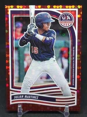 2024 Panini USA Stars & Stripes Julian Martinez Rookie RC Red /199 #105 - Image 1 of 2
