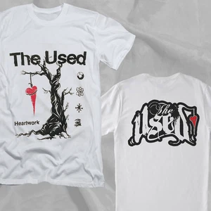 T-shirt doppia faccia bianca retrò The Used Band Heart - Foto 1 di 1