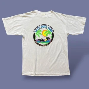 Vintage 90s Lazy Guys Club Single Stitch T Shirt Size XL Beach Party Summer - Picture 1 of 8