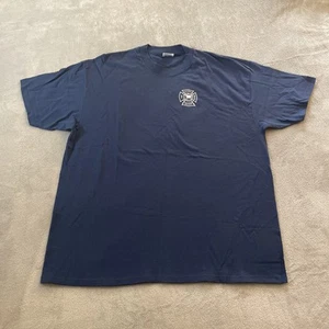Vintage Hanes Beefy T Shirt Mens XXL 2XL Alaska Fire Arson Investigator VTG Blue - Picture 1 of 16
