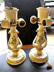 Porzellan, Porcelier, Deckenleuchte, antik, Paar 2 - Bild 1 von 6