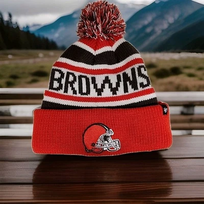 Cleveland Browns Logo Youth Beanie Toboggan 47 Brand Hat - Image 1 of 4