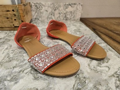Сандалии Andiamo Amarco обувь с открытым носком оранжевые/коралловые стразы женские 5,5  - Изображение 1 из 4