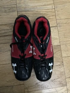 UNDER ARMOUR LOW RED BASEBALL CLEATS SIZE 12.5 - Picture 1 of 8