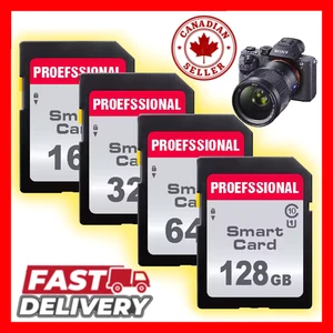 Professional SD Memory Card Class 10 UHS‑I 16/32/64/128/256GB for Nikon Canon - Picture 1 of 11
