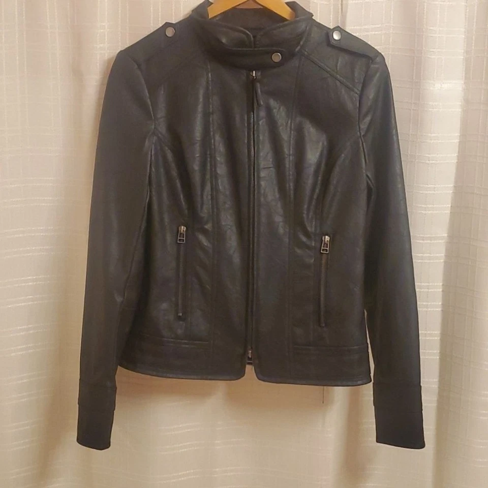 Moto Mujer Talla Mediana Imitación Cuero Jack BB Dakota Chaqueta Negro Motocicleta Foto 1 de 4