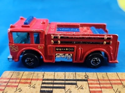 原装压铸 1976 风火轮美泰消防员发动机卡车老式  — 第 1/4 张图片