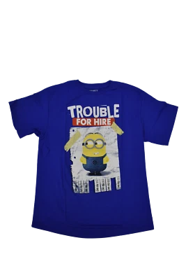 Despicable Me Youth Boys Minion Minions Trouble For Hire Funny Shirt NWT L, XL - Image 1 of 4