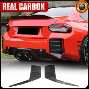 For BMW M2 G87 2022-2024 Real Carbon Rear Bumper Side Vent C Blade Trim Canards - Picture 1 of 15