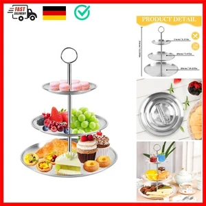 Etagere 3 Etagen Edelstahl Cupcake Ständer Silber Etagere 3 stöckig Moderne K... - Bild 1 von 9