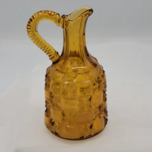 Amber Cruet 4-3/4 inch Tall No Stopper - Picture 1 of 6