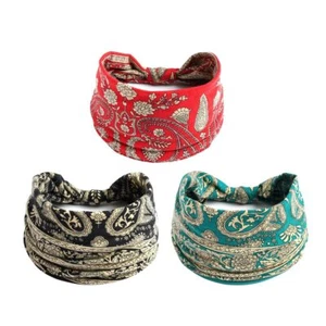 3 Pack Elastic Wide Sports Yoga Headbands for Women Hair Wrap A18 Design - Picture 1 of 6