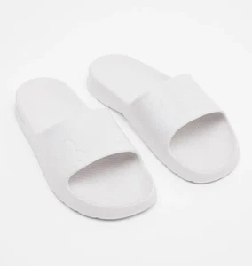 Mens Lacoste Slides Sandals Lacoste Croco 2.0 White Slides  NEW - Picture 1 of 3