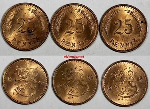 Finland 1942 S,1943 S 25 Penniä WWII Issue UNC KM# 25a RANDOM PICK (1 COIN)(2) - Picture 1 of 3