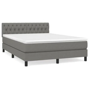 Box Spring Bed with Mattress Dark Grey Queen - Picture 1 of 9