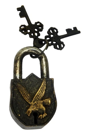 Black Eagle Security Lock Vintage Style Handmade Solid Brass Padlock Home Decor Cover