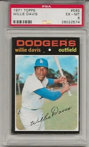 1971 TOPPS #585 WILLIE DAVIS, PSA 6 EX-MT, LOS ANGELES DODGERS, L@@K ! - Picture 1 of 1