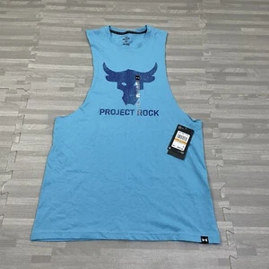 Under Armour UA Project Rock Brahma Tank Top Shirt Mens Small 1373787 Blue $40 - Picture 1 of 8