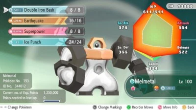 Pokemon Let’s Go Pikachu & Eevee - Ultra Shiny Melmetal 6IV - Max AV -FAST TRADE - Image 1 of 2
