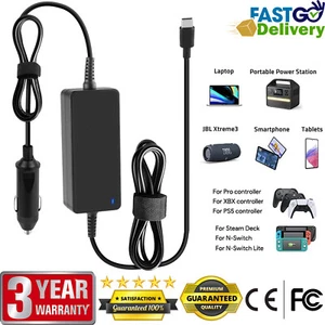 65W USB-C DC Travel Adapter Auto Car Charger for Dell Latitude 5420 3520 5520 95 - Picture 1 of 11