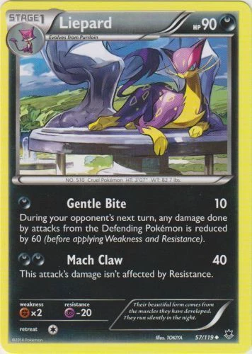 Pokemon - Liepard - 57/119 - Uncommon - XY - Phantom Forces - NM - Image 1 of 1