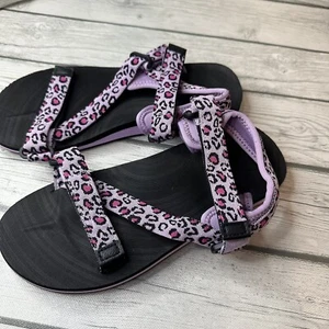 Womens 6.5 Hiking Sandals Black Lilac Water Sport Shoes Slides Summer Cheetah - Picture 1 of 23