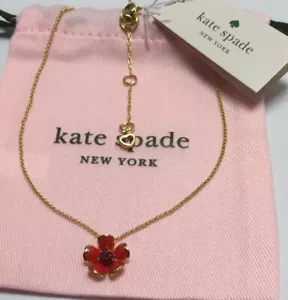 NWT Kate Spade New York Blushing Blooms Pendant Necklace w/ KS Dust Bag - Picture 1 of 12