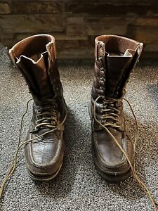 Russell Moccassin Boots High Country Hunters Size 10 Hunting Vibram Soles