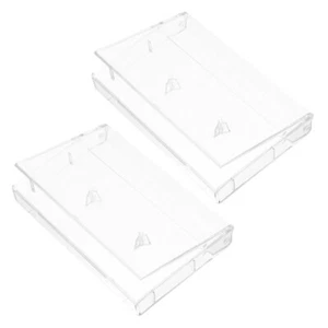 2 PCS Tape Storage Box Clear Plastic Organizers Audio Cassettes Boxes - Afbeelding 1 van 12