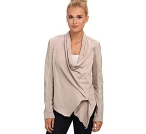Blank NYC Draped Ponte Jacket Taupe Womens Large NWT - Picture 1 of 12