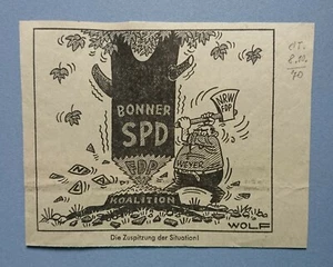 Old Display Tageblatt Coburg 08.10.70 Political Satire Politics Economy Wolf - Picture 1 of 2