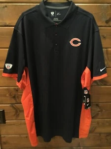 Chicago Bears Logo Nike Dri-Fit Navy/Orange Polo Shirt Size 3XL NWT - Picture 1 of 7