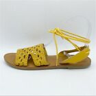 Urban Outfitters Mustard Yellow Flat Ankle Wrap Womens Sandals Sz 8 New